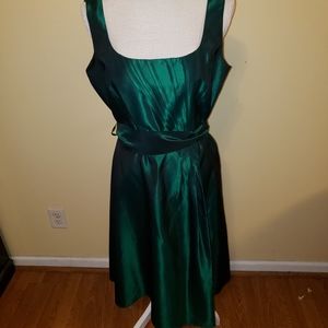 Tahari Arthur S. Levine green taffeta gown.